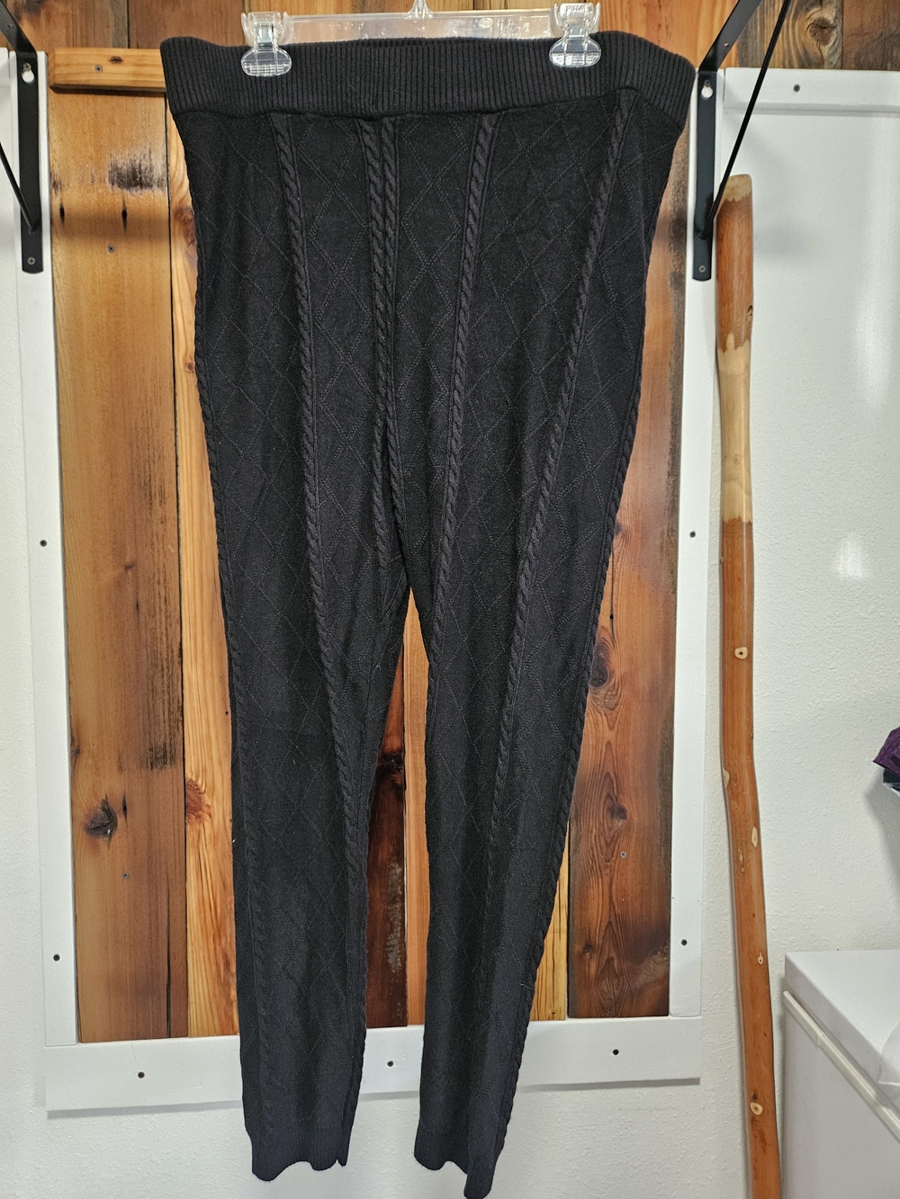 torrid Black Ribbed Cable-Knit Ponte Pants